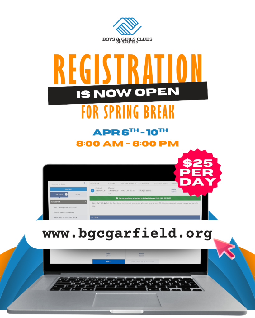 Registration for Spring Break is now Open! April 6th to April 10th. From 8:00 am to 6:00pm. $25 per day. Open up the parent portal, linked below, to register.